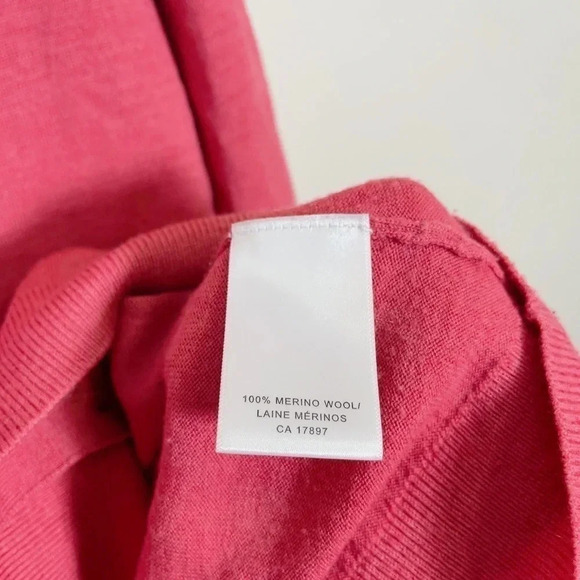 Banana Republic Extra Fine Merino Wool Pink Berry Cardigan - Picture 10 of 13